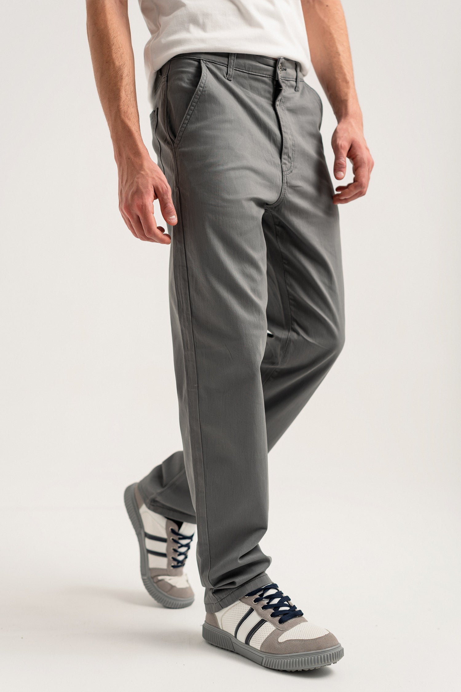 Charcoal Grey Regular Fit Minor Fault Chino Pants - Hustle N Holla
