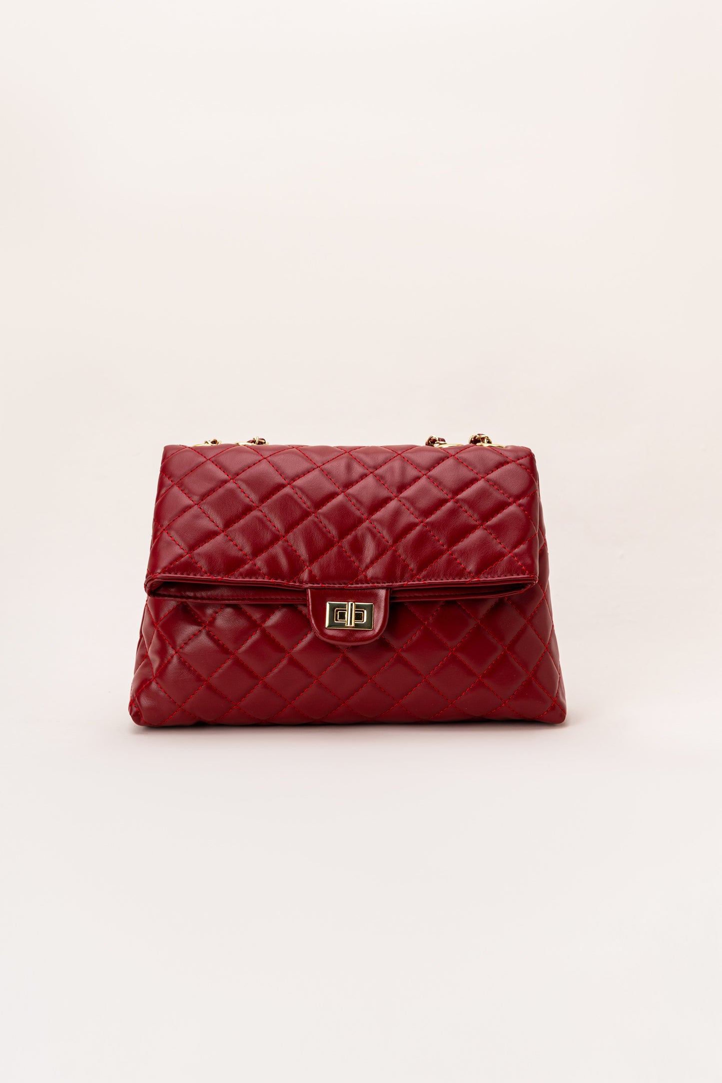 Maroon Quilted Chain Bag - Hustle N Holla