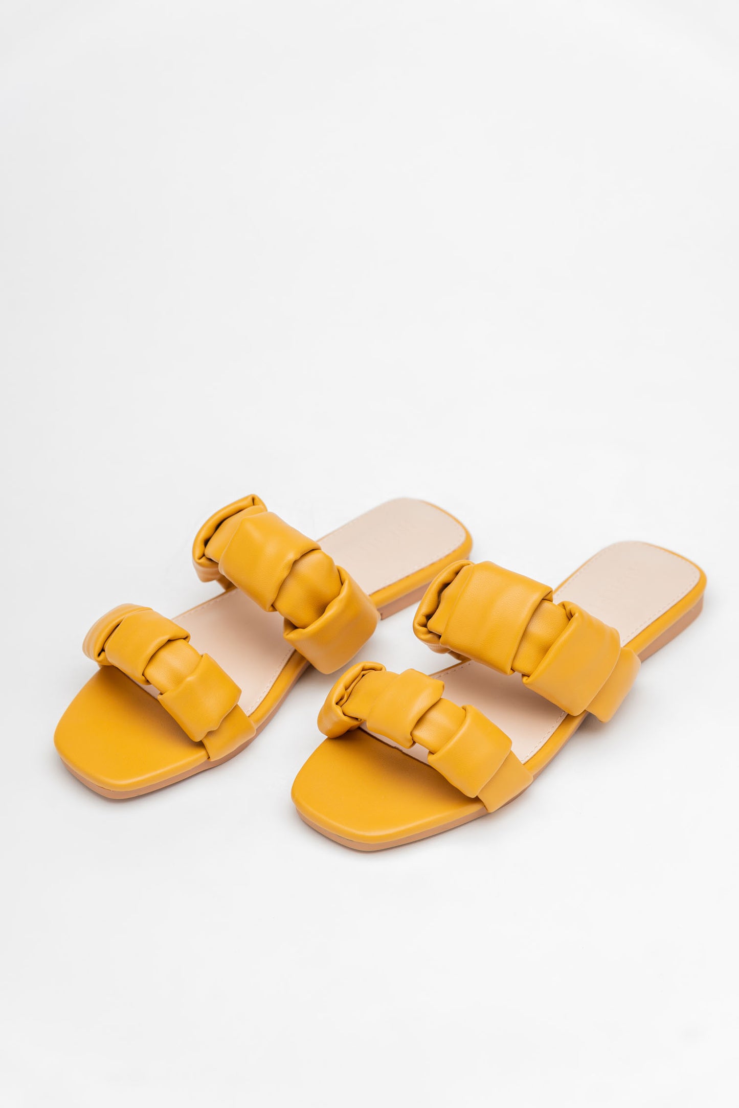 Mustard Chunky Strap Flats