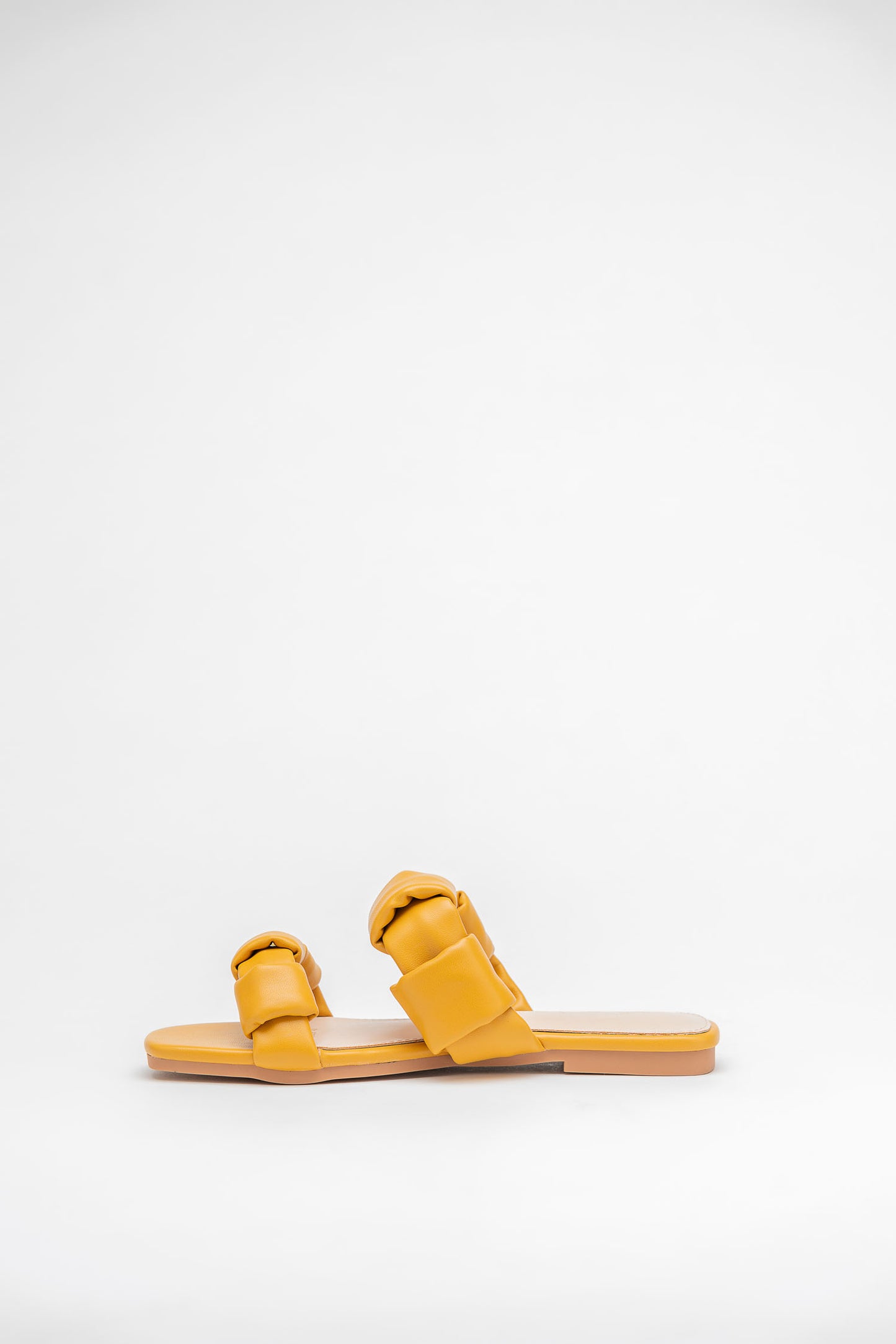 Mustard Chunky Strap Flats