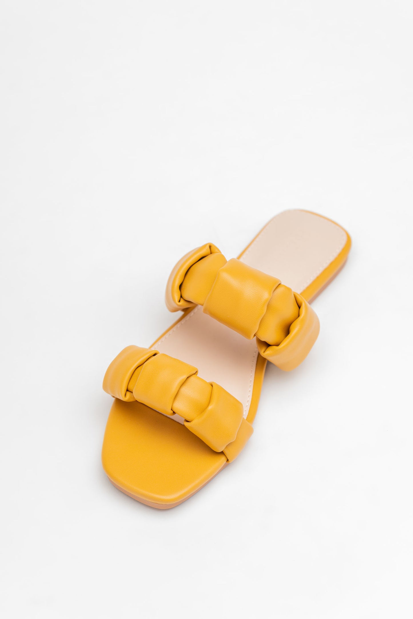Mustard Chunky Strap Flats