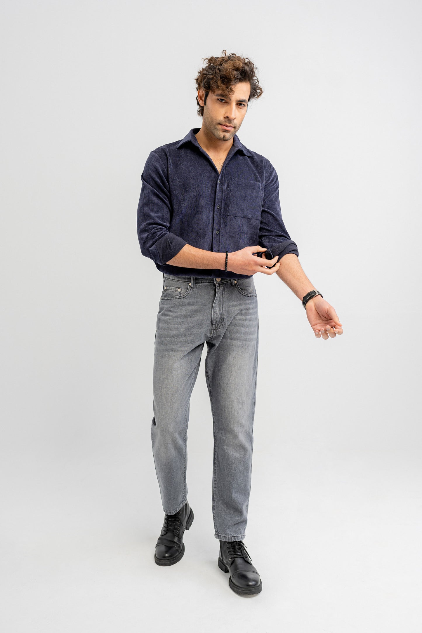 Navy Blue Corduroy Shirt