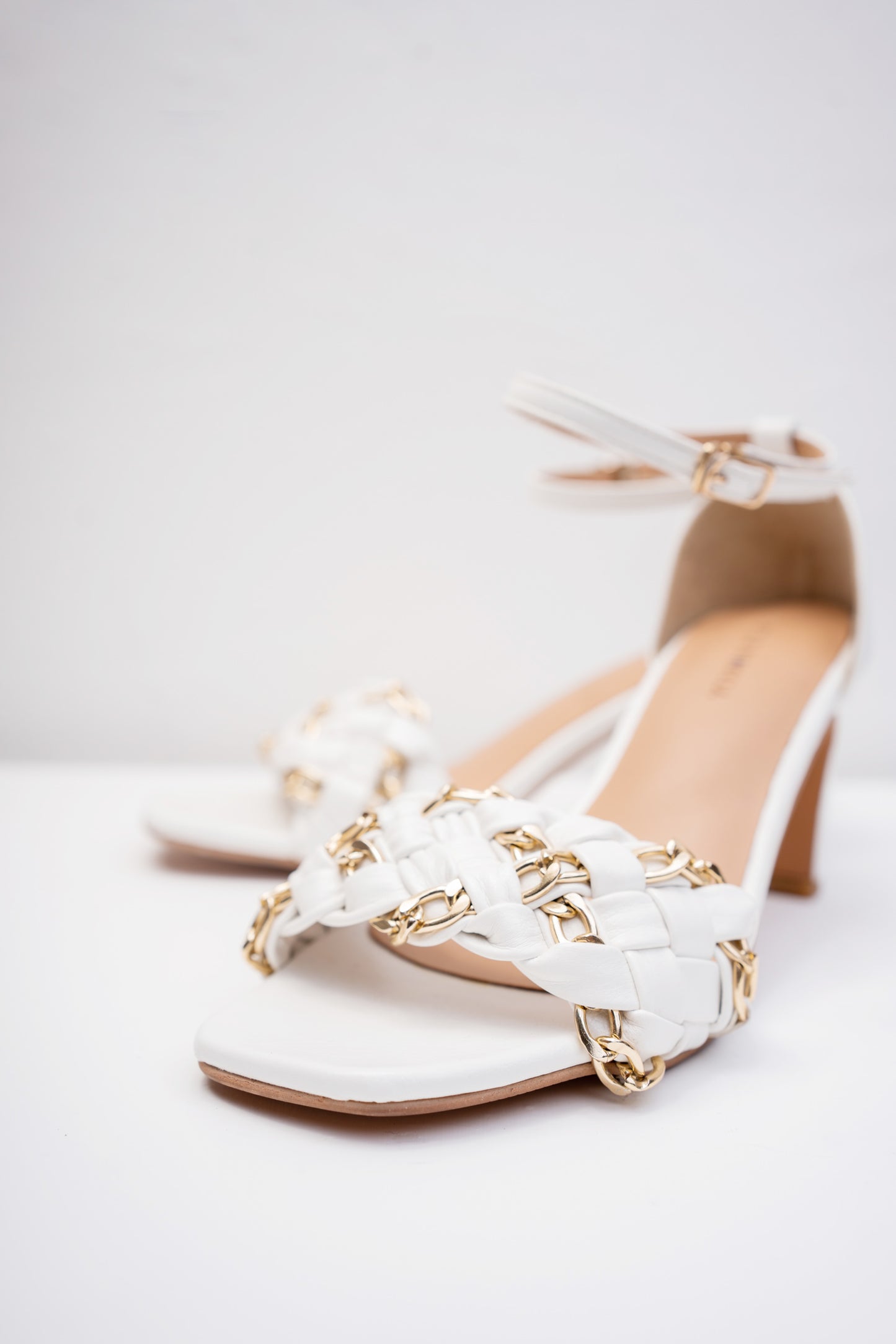 Nora White Heels