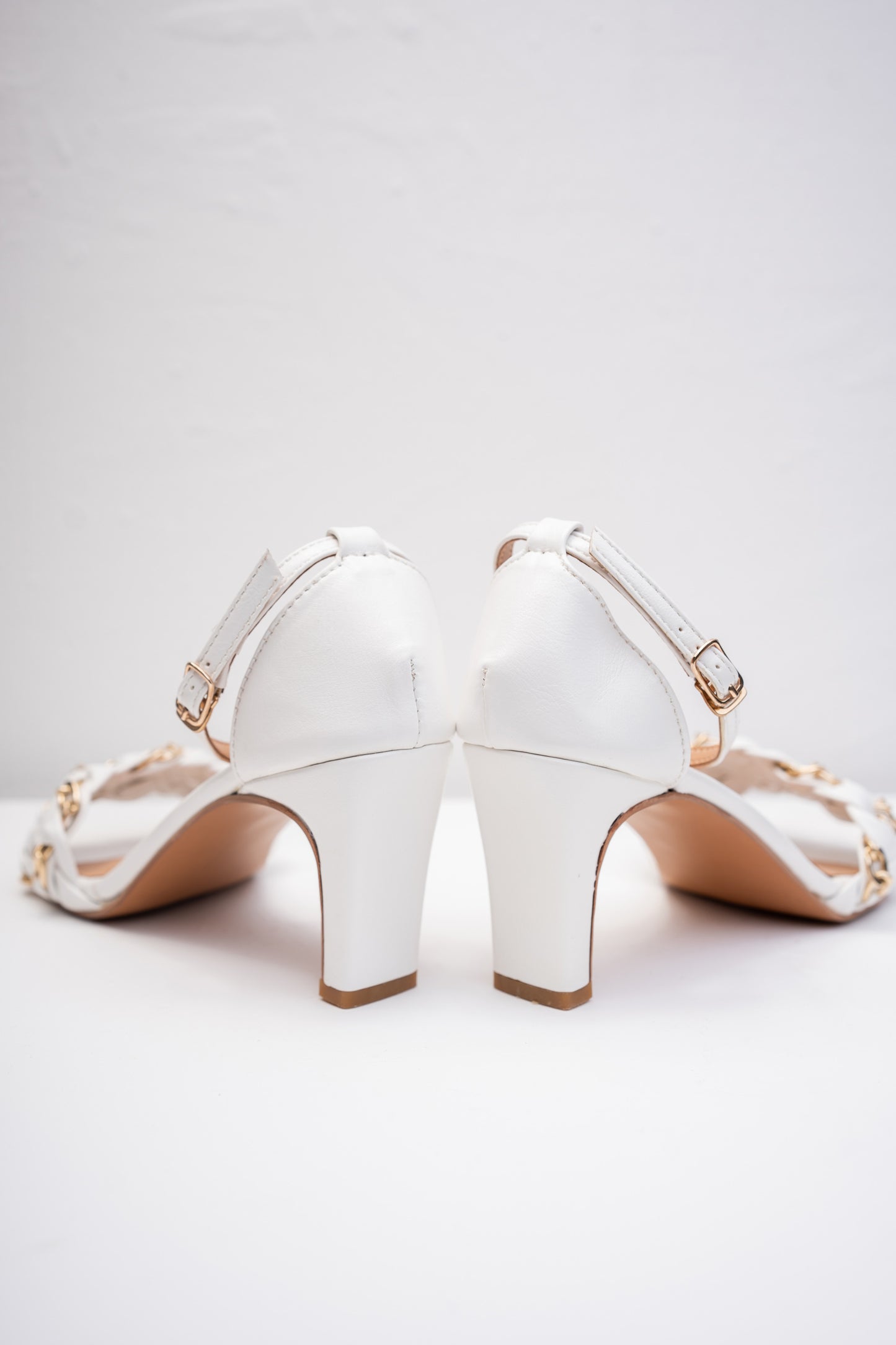 Nora White Heels