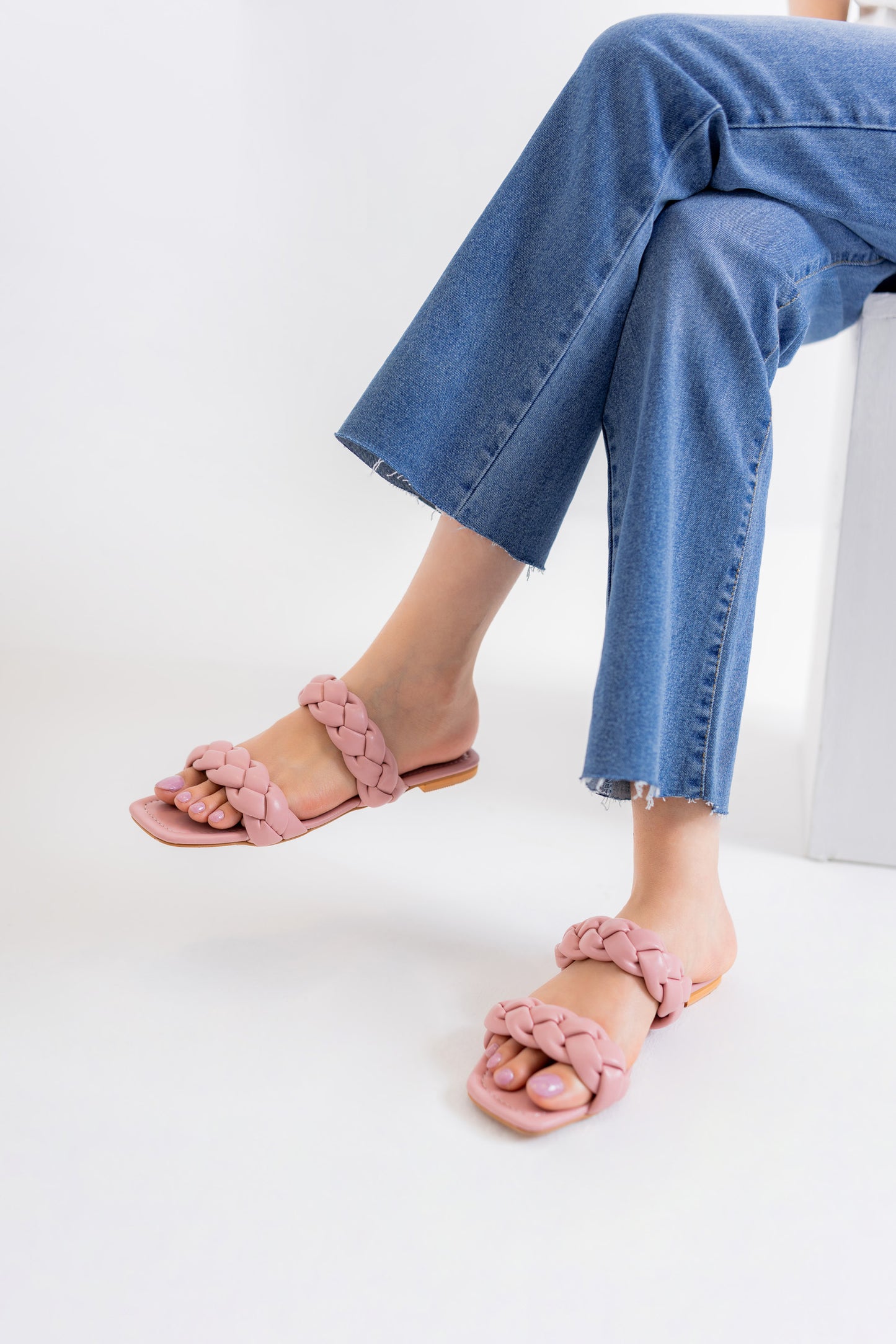 Pink Braid Detail Flats