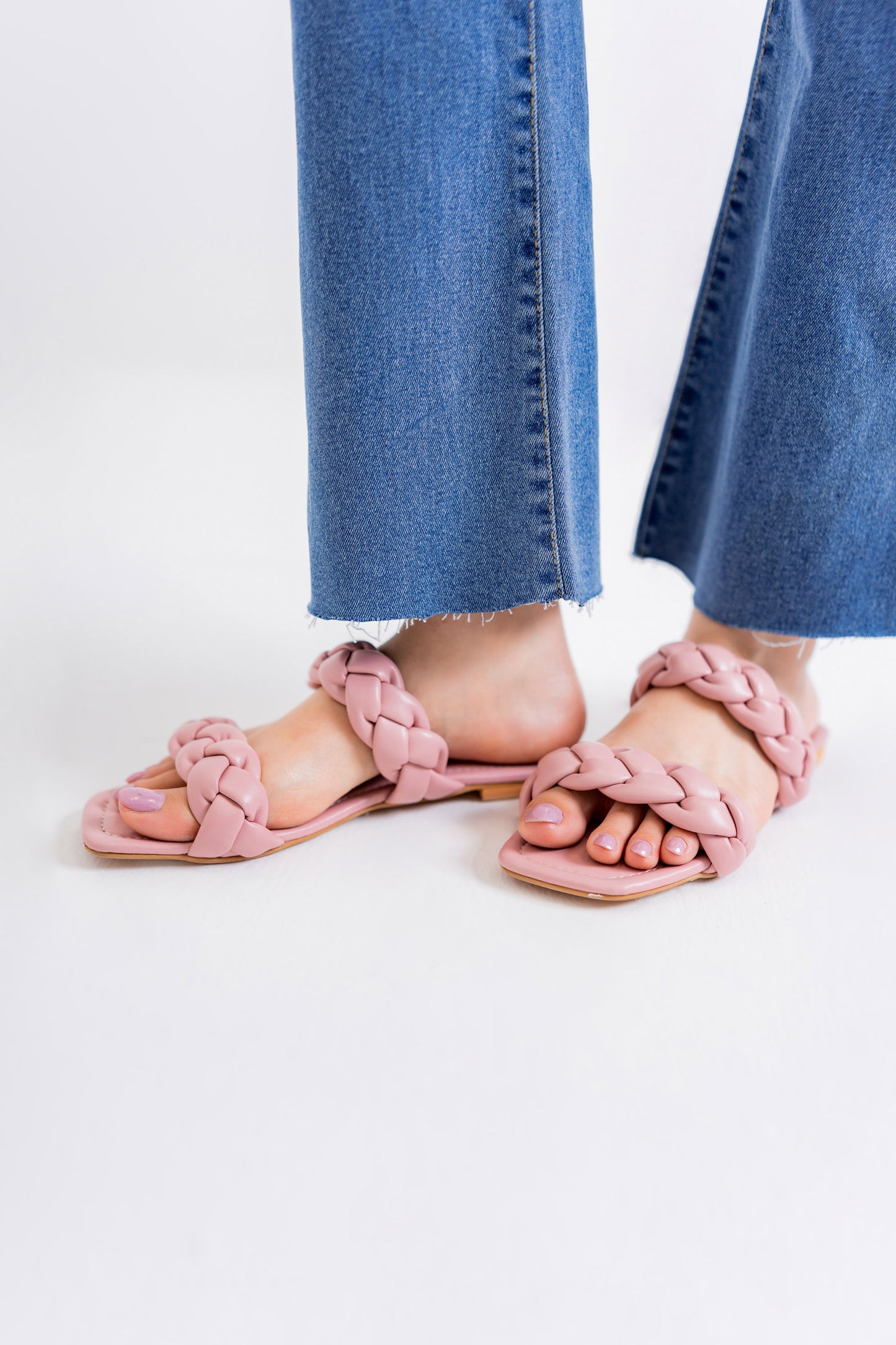 Pink Braid Detail Flats