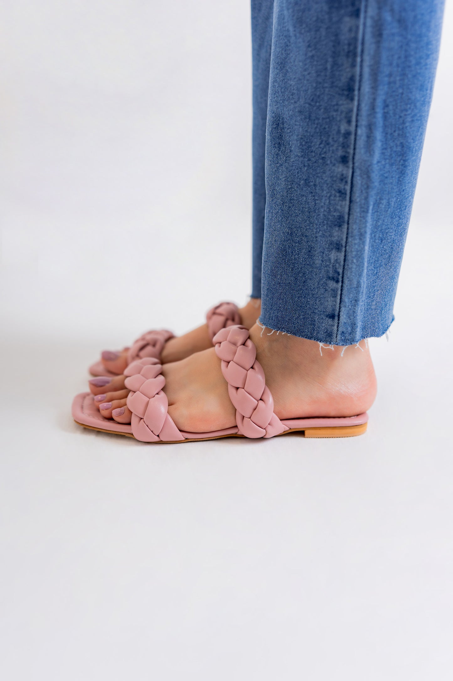Pink Braid Detail Flats