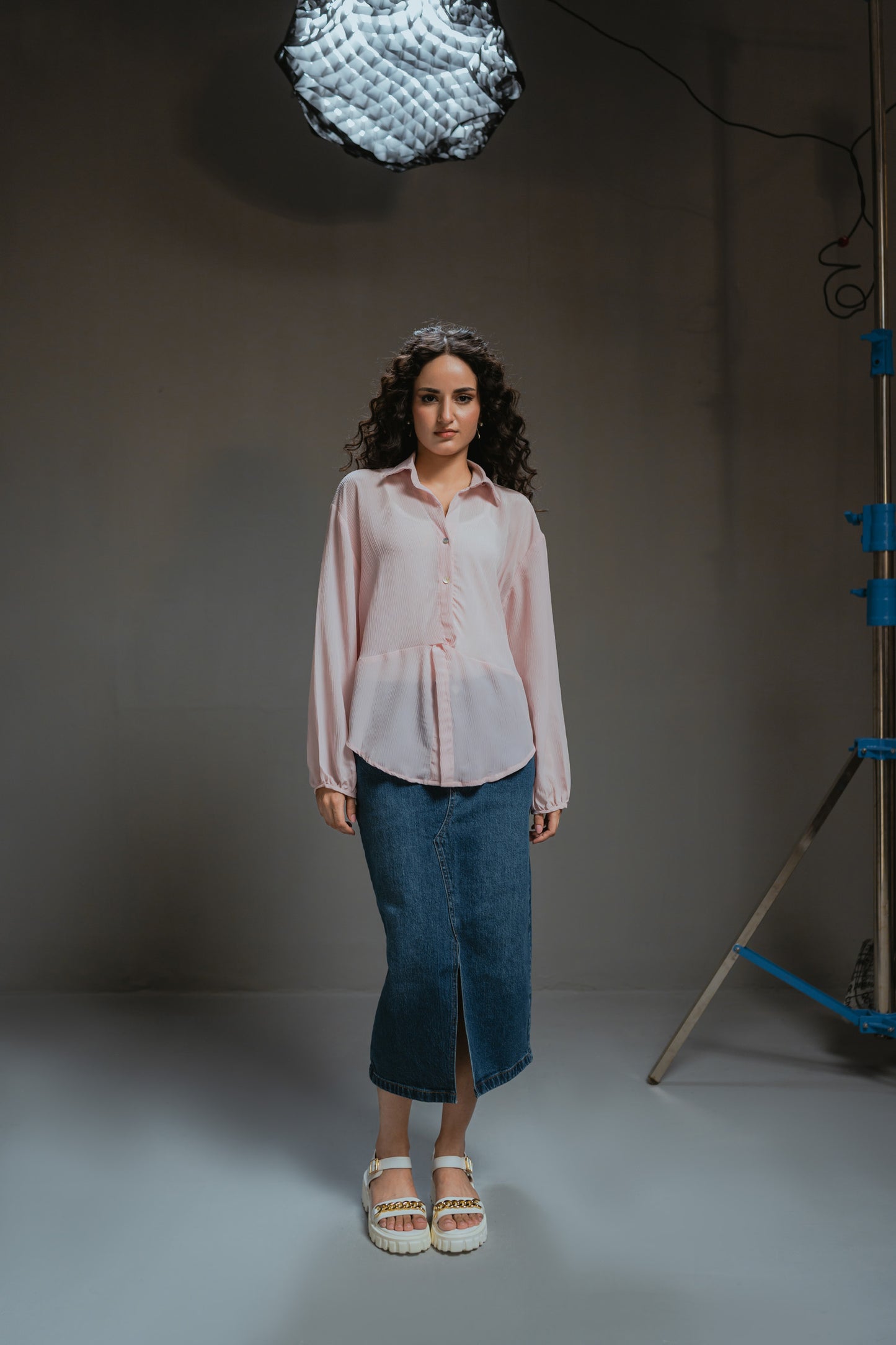 Pink Chiffon Blouse - Hustle N Holla