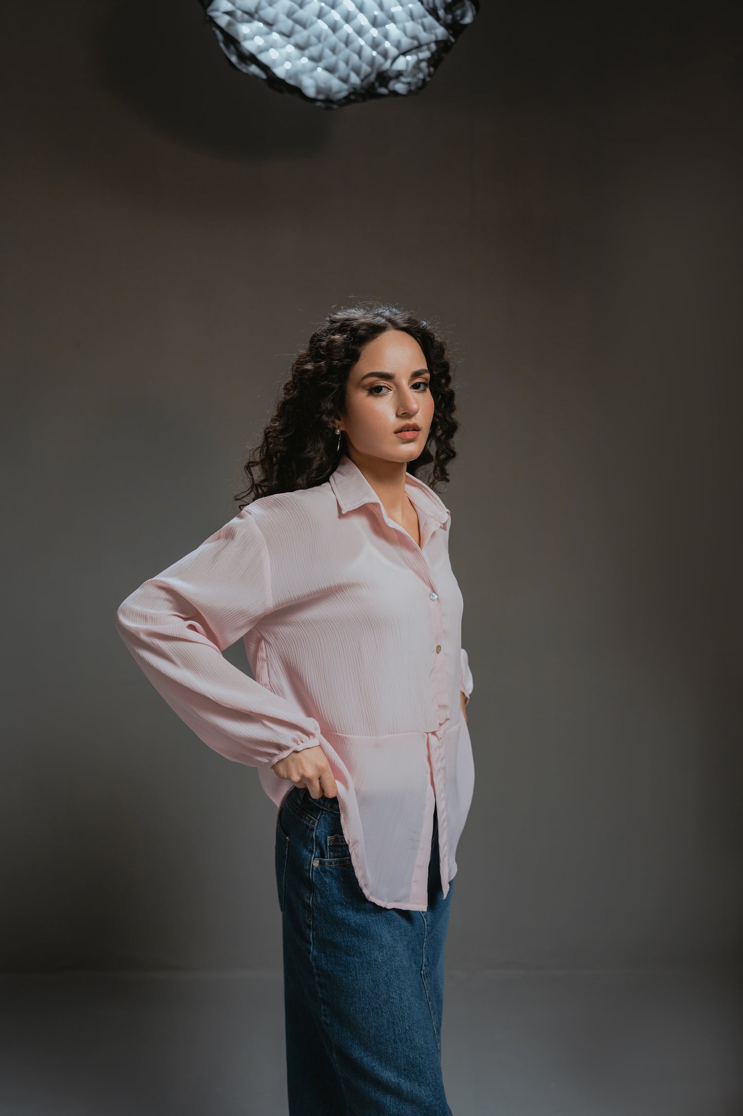 Pink Chiffon Blouse - Hustle N Holla
