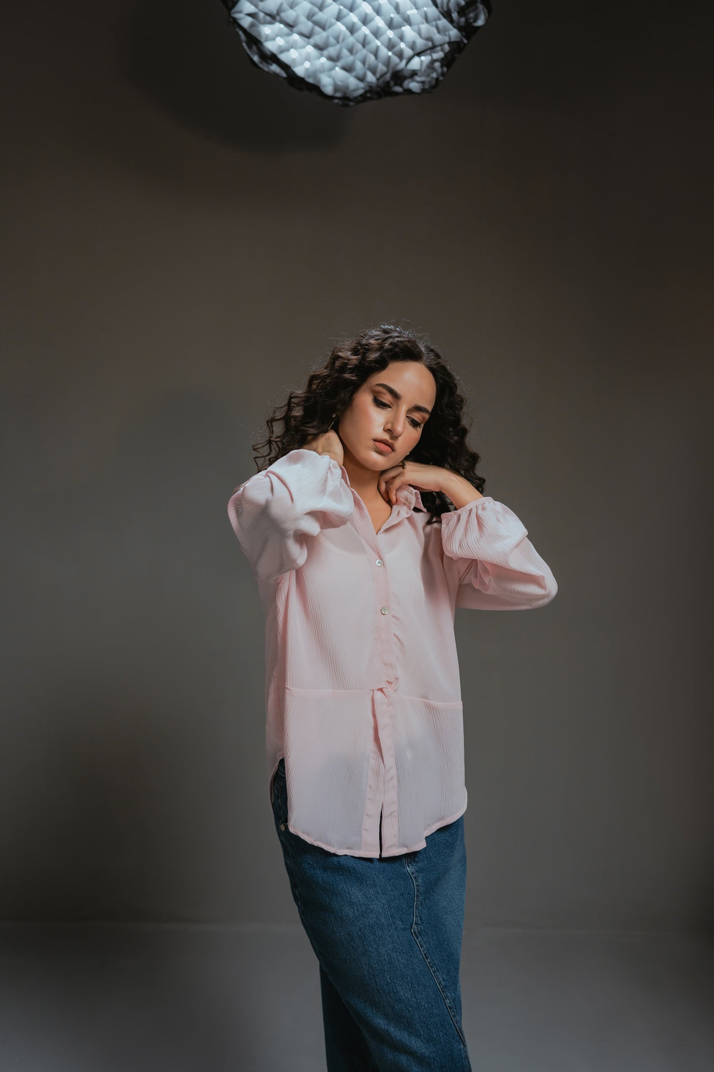 Pink Chiffon Blouse - Hustle N Holla