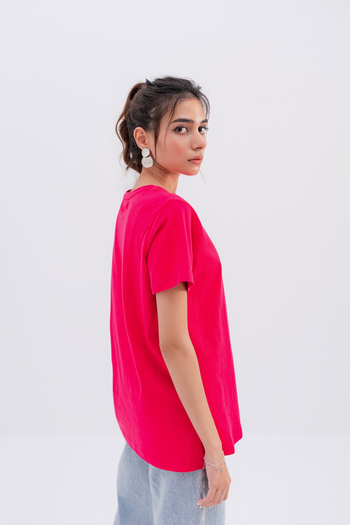 Pink Girls Print T-shirt