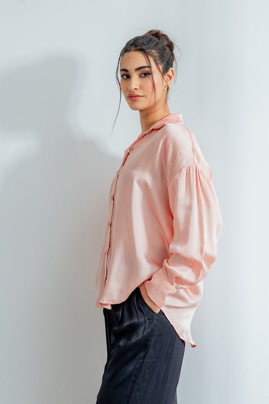 Pink Silk Minor Fault Blouse - Hustle N Holla