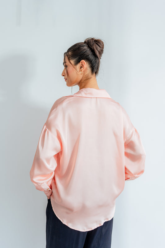 Pink Silk Minor Fault Blouse - Hustle N Holla