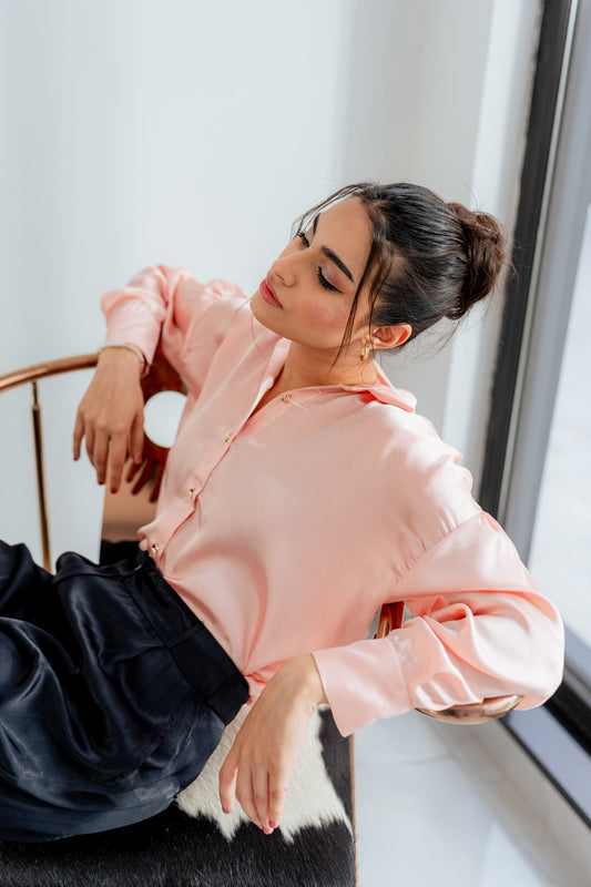 Pink Silk Minor Fault Blouse - Hustle N Holla