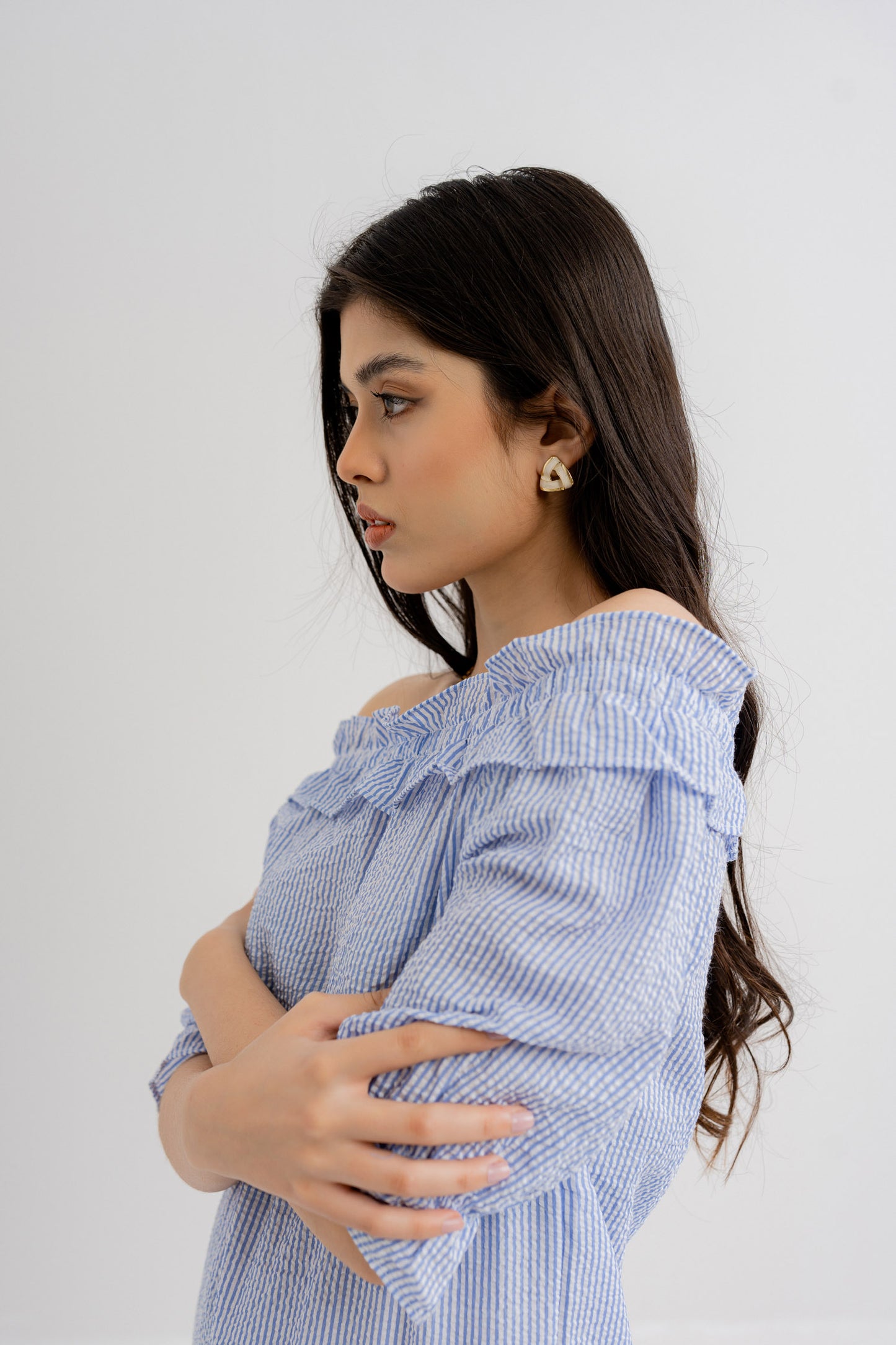 Printed off-shoulder top