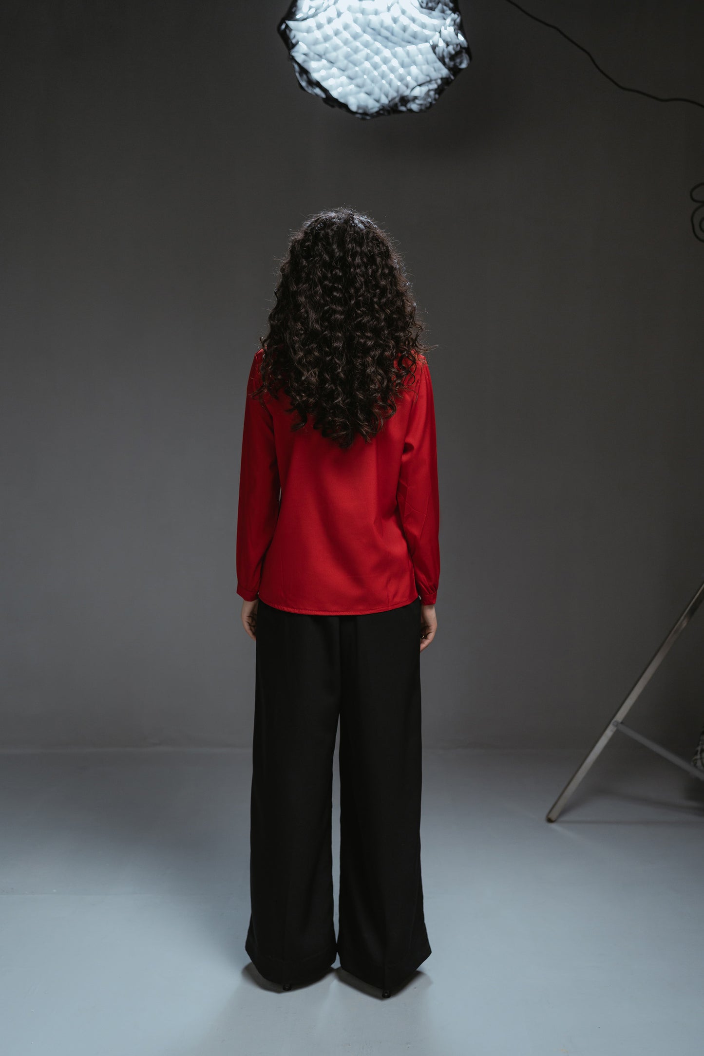 Satin Button Front Blouse
