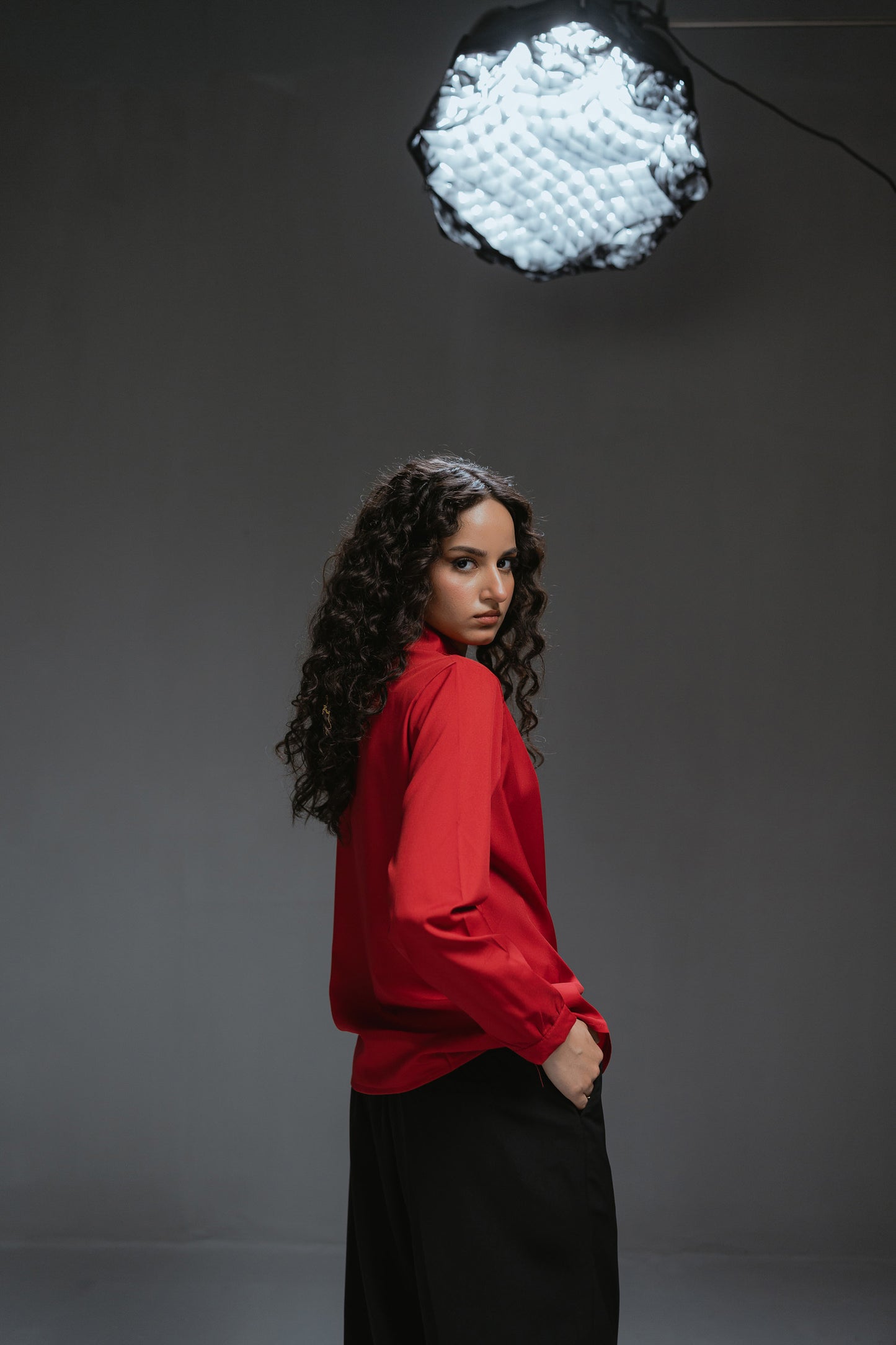 Satin Button Front Blouse