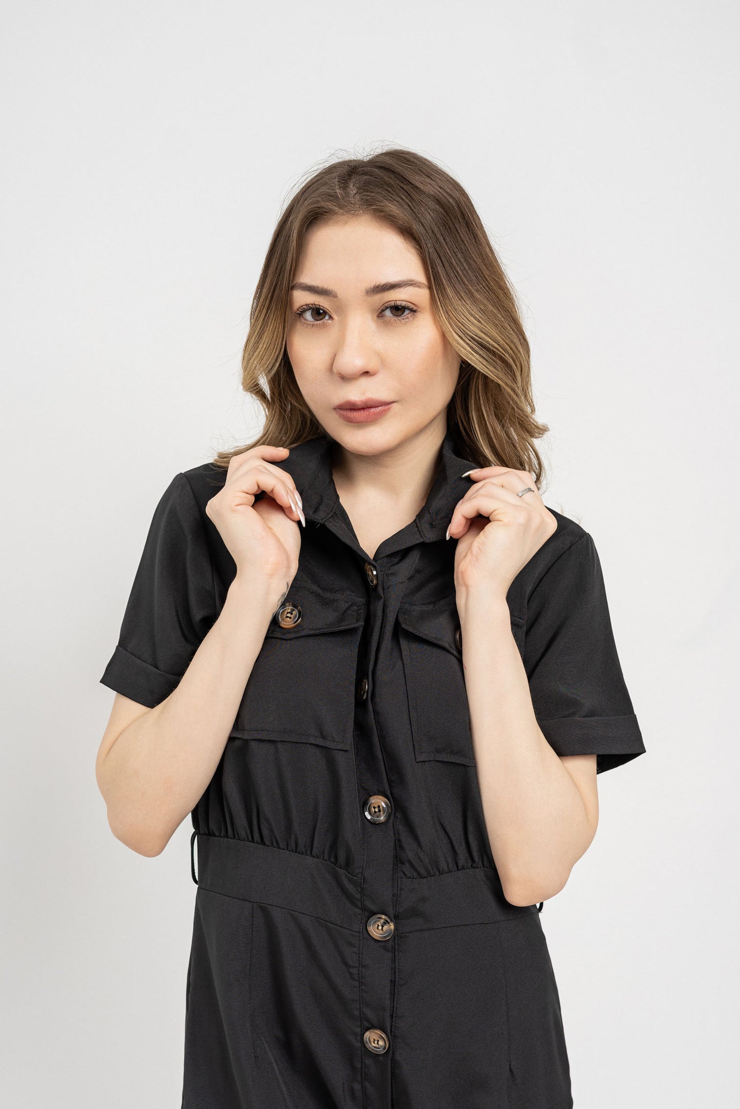 Short Belt Detail Jumpsuit