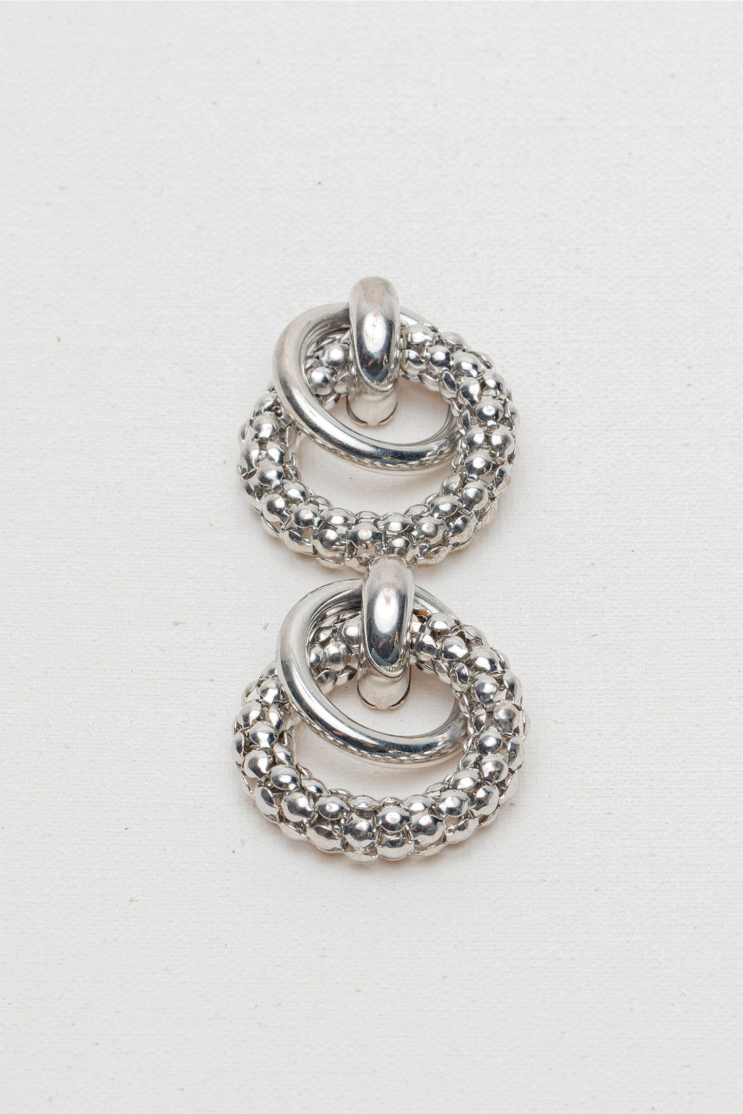 Silver Ribbed Twist Hoop Earrings