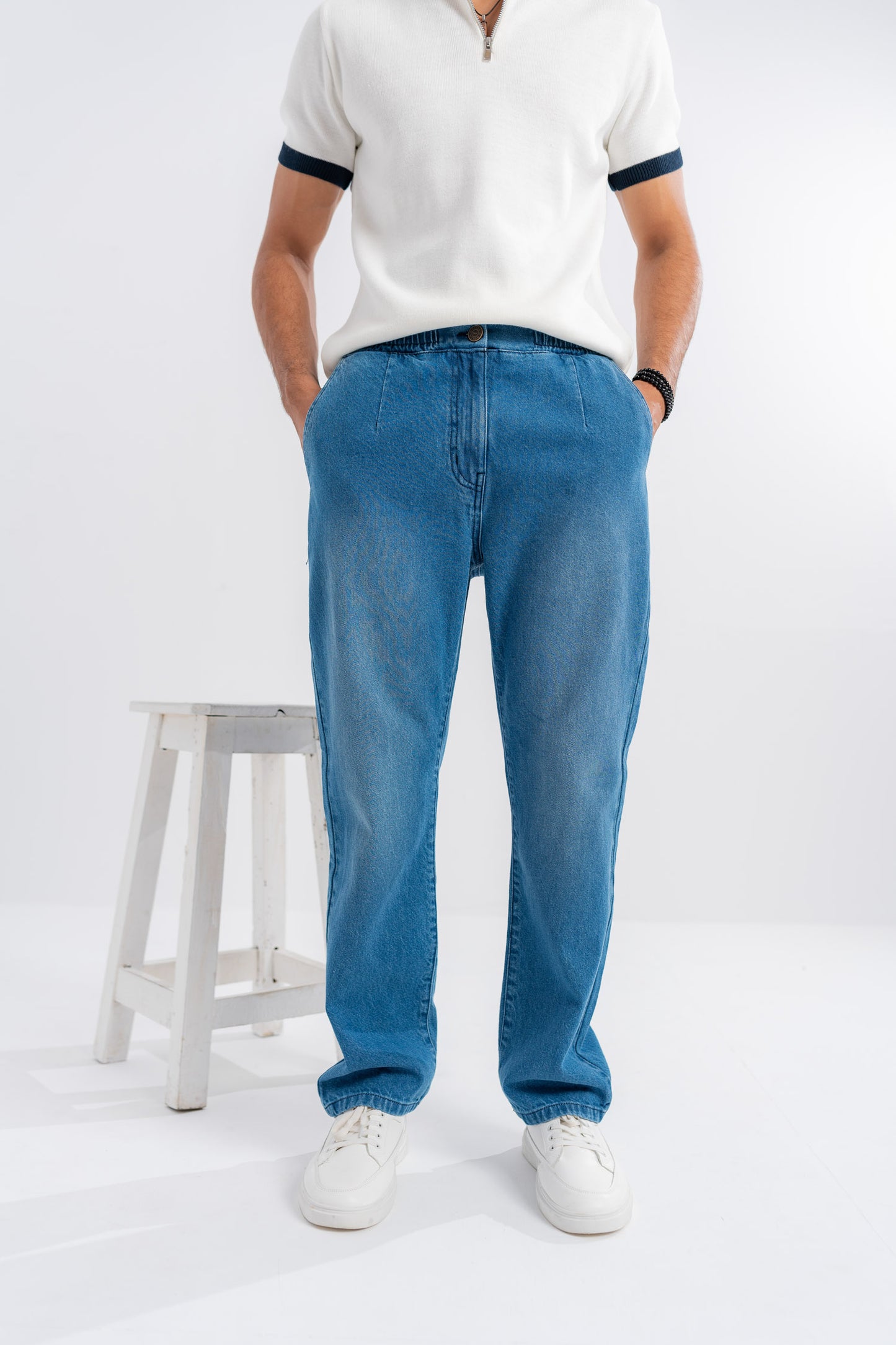 Straight Elasticated Jeans