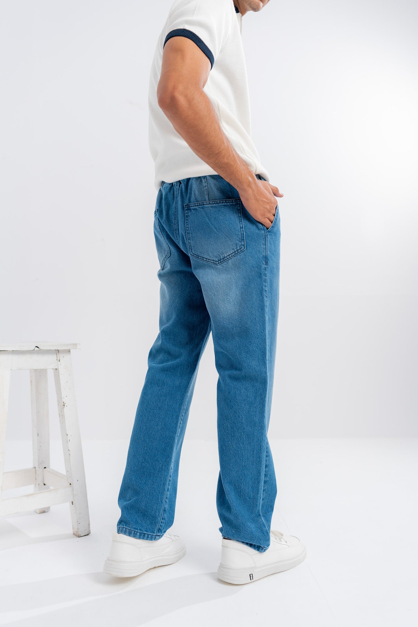 Straight Elasticated Jeans