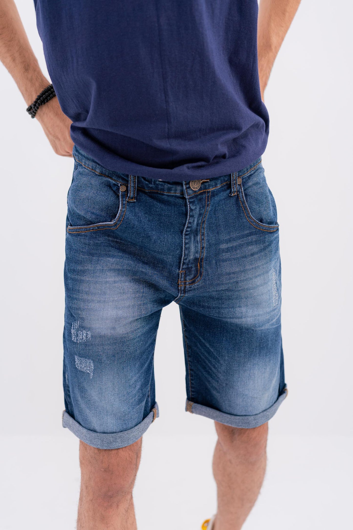 Straight Fit Denim Shorts