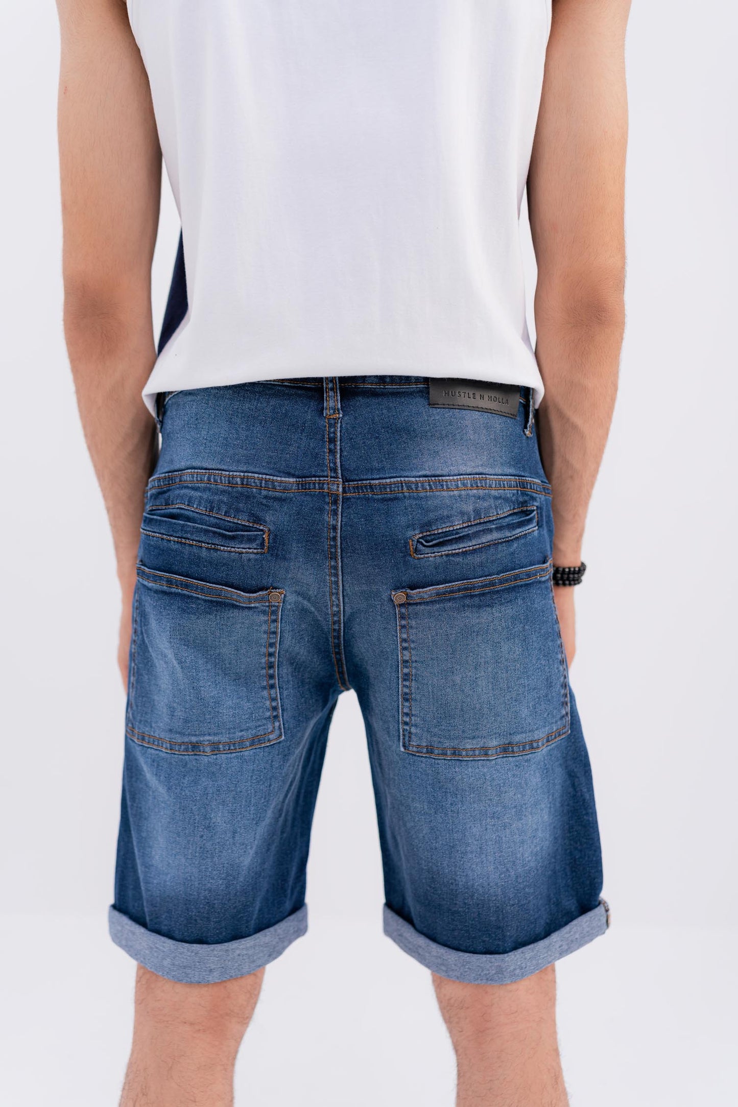 Straight Fit Denim Shorts