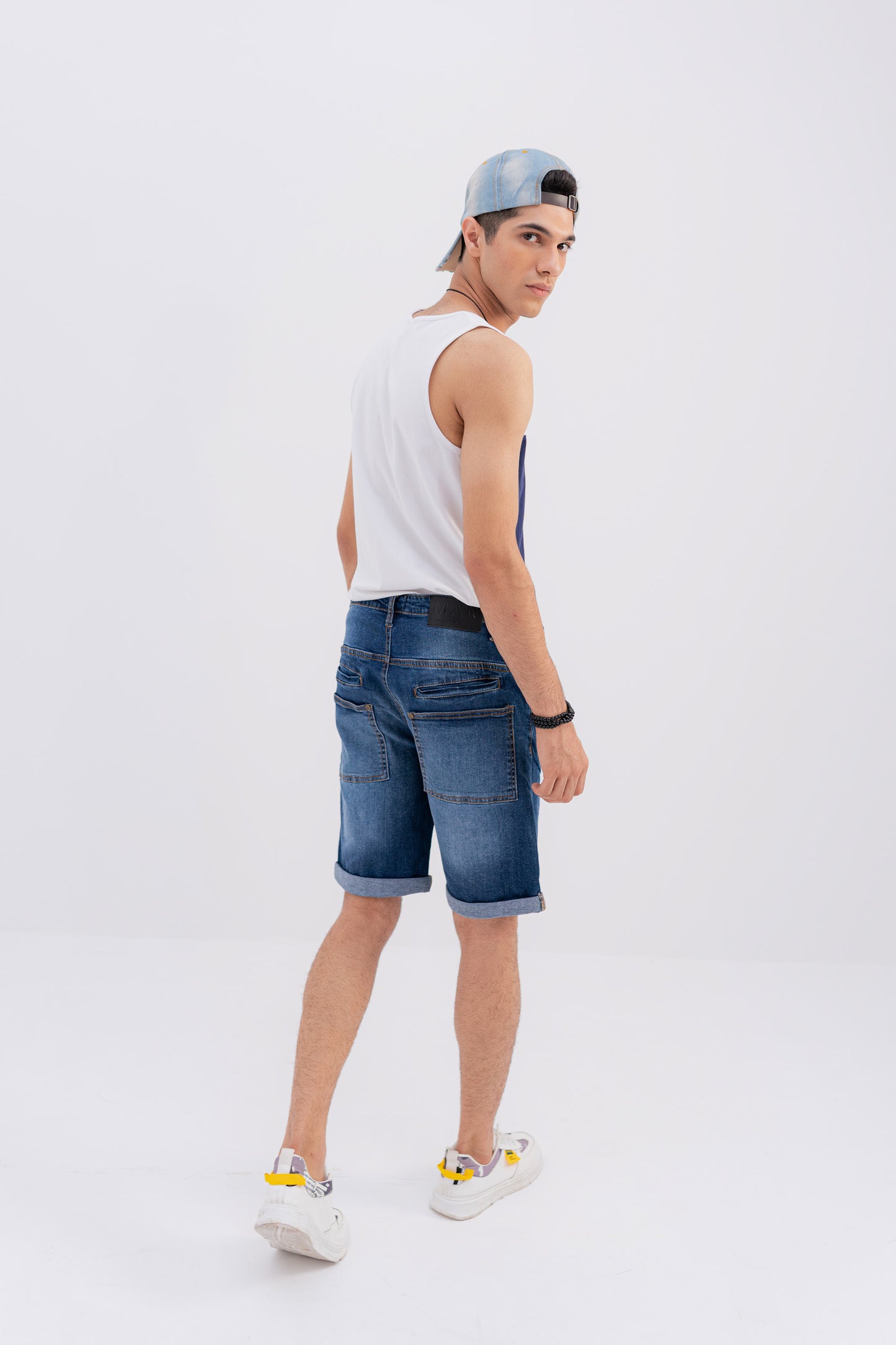 Straight Fit Denim Shorts