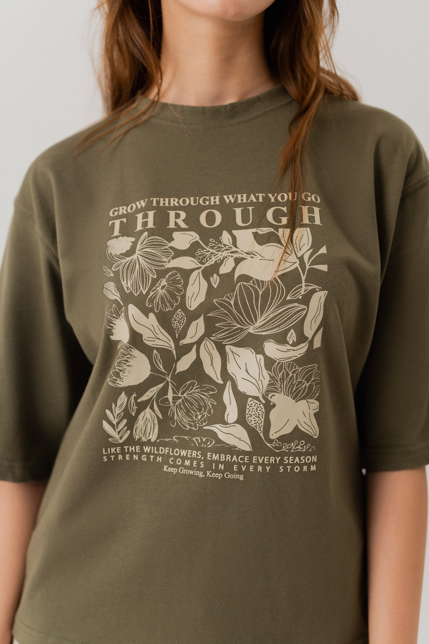 Olive Green Relaxed fit Graphic T-shirt - Hustle N Holla