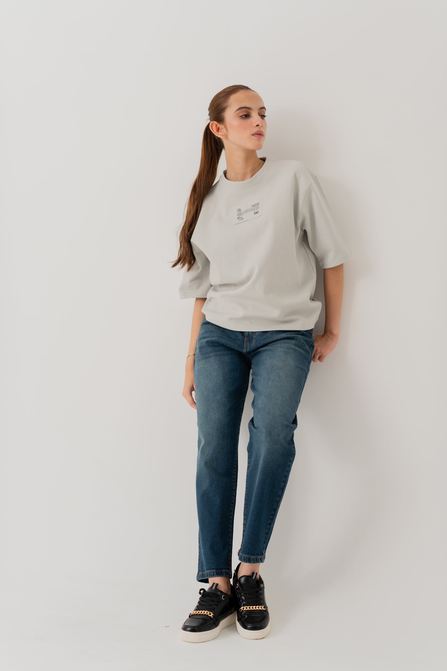 Light Grey Relaxed Fit Graphic T-shirt - Hustle N Holla