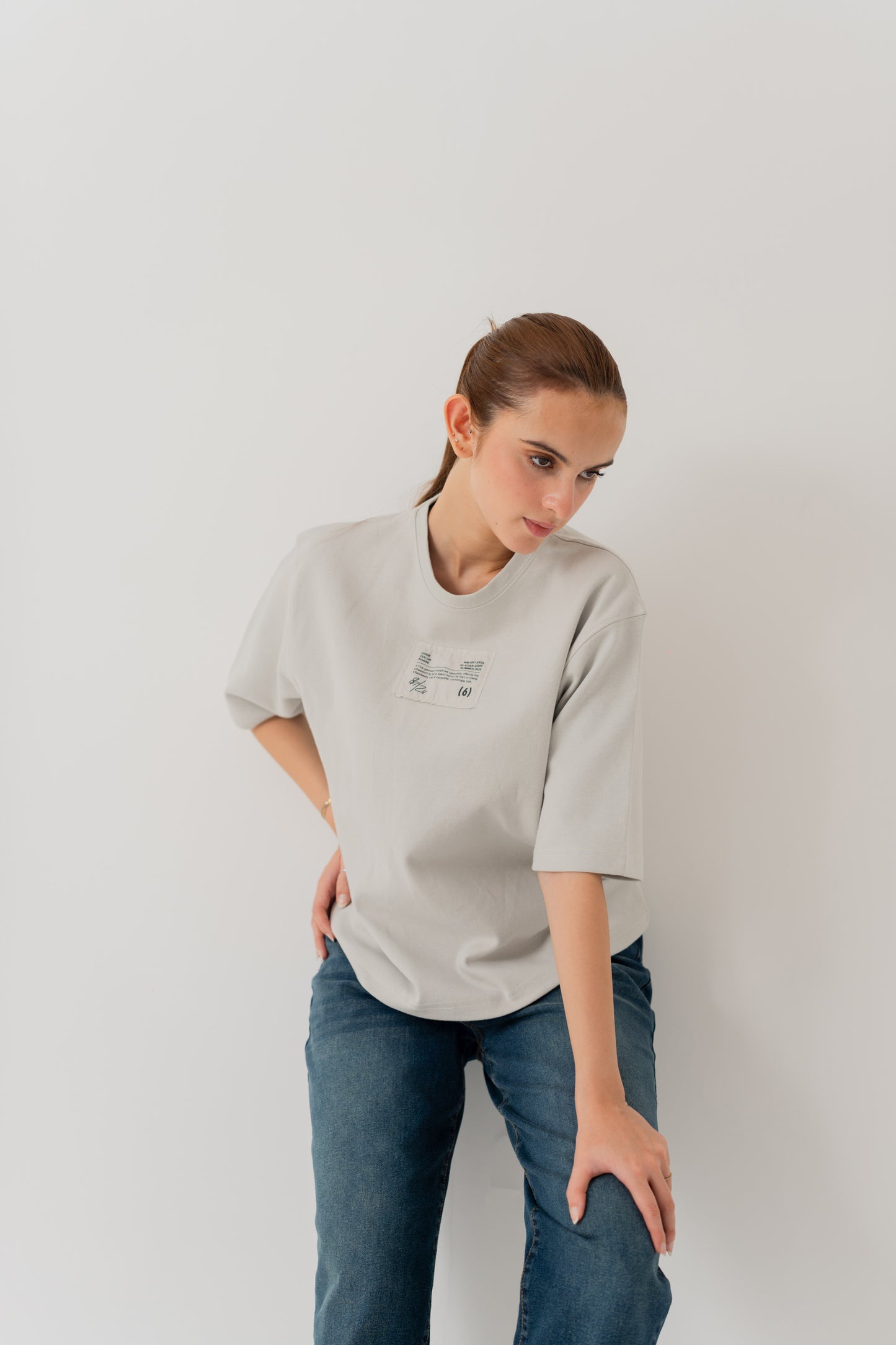 Light Grey Relaxed Fit Graphic T-shirt - Hustle N Holla