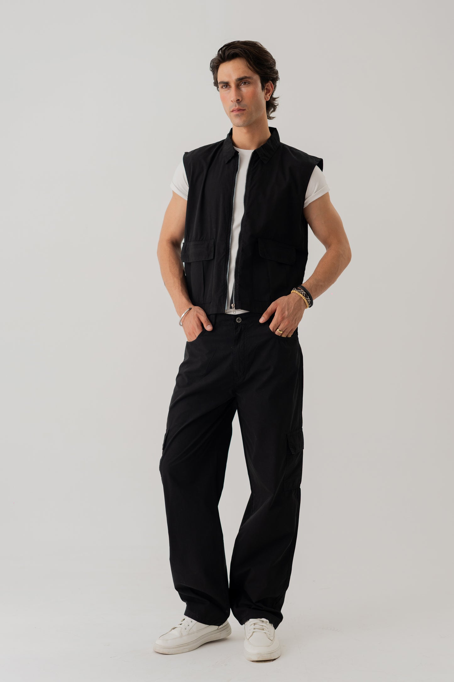 Jet Black Slim Fit Canvas Pants - Hustle N Holla