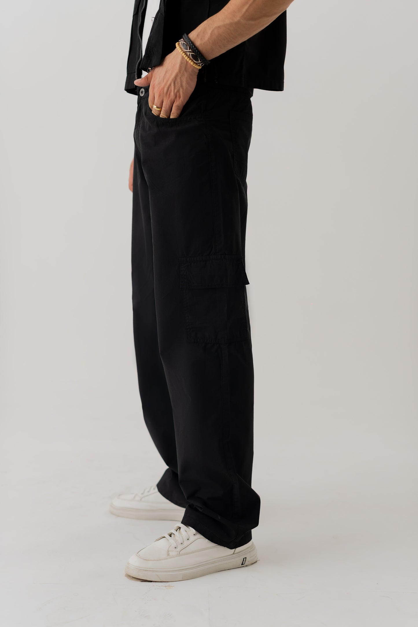 Jet Black Slim Fit Canvas Pants - Hustle N Holla