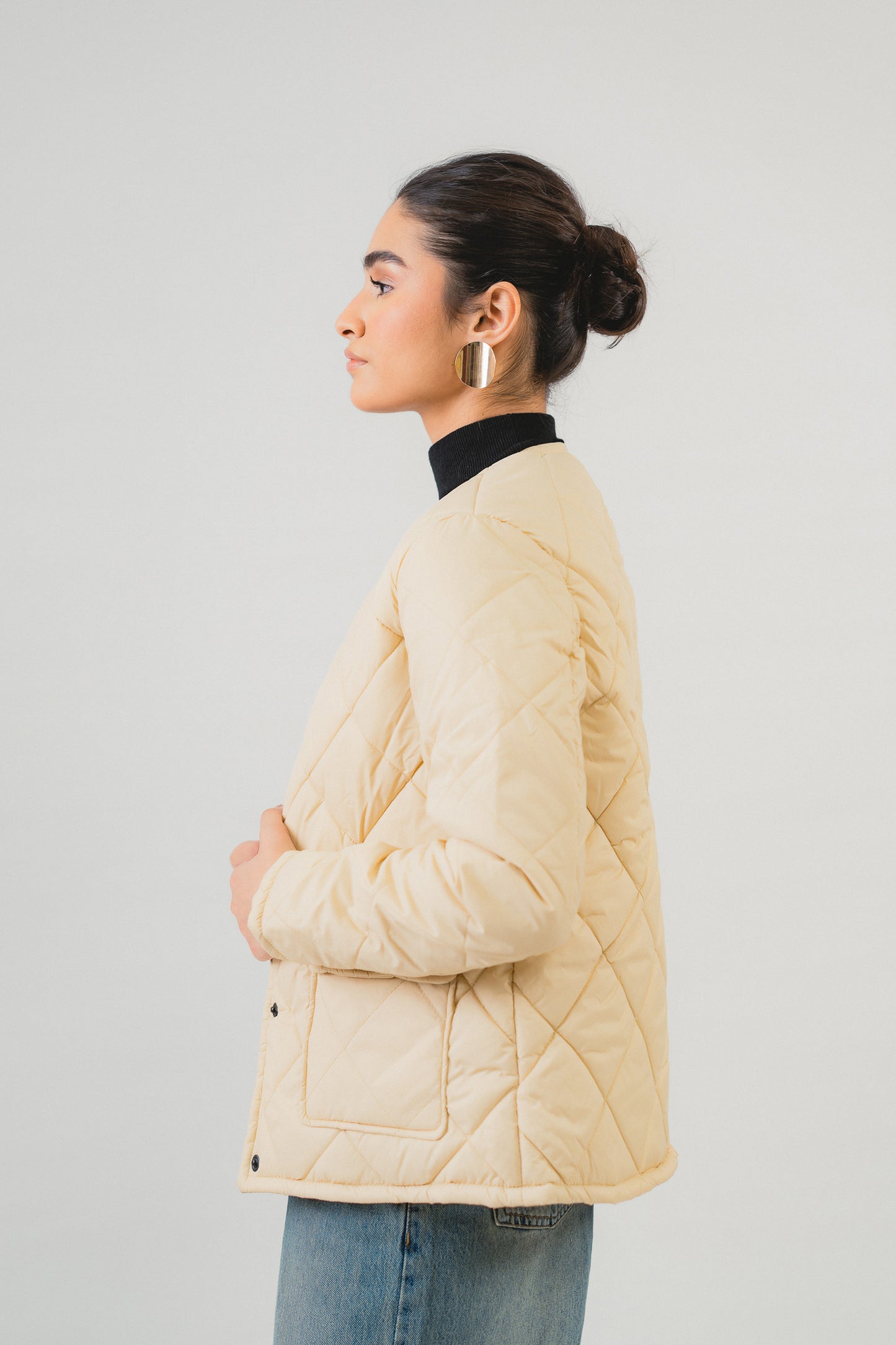 Oversized Beige Puffer Jacket