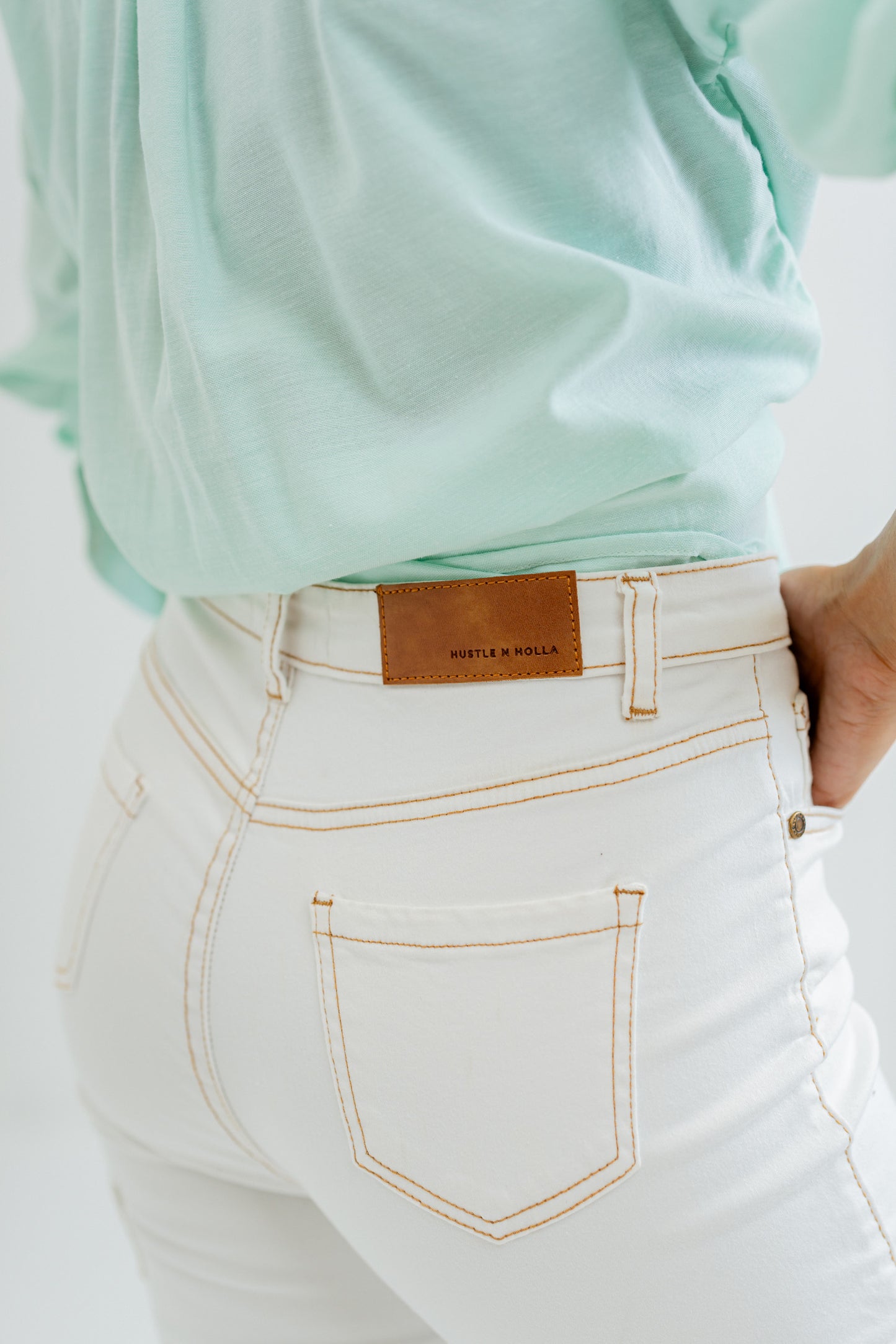 White Cargo Denim Jeans