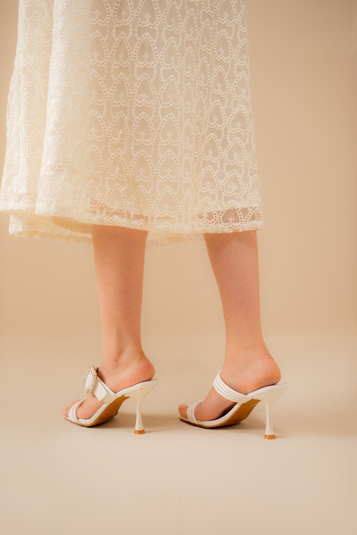 White Jewel Heel Shoes - Hustle N Holla
