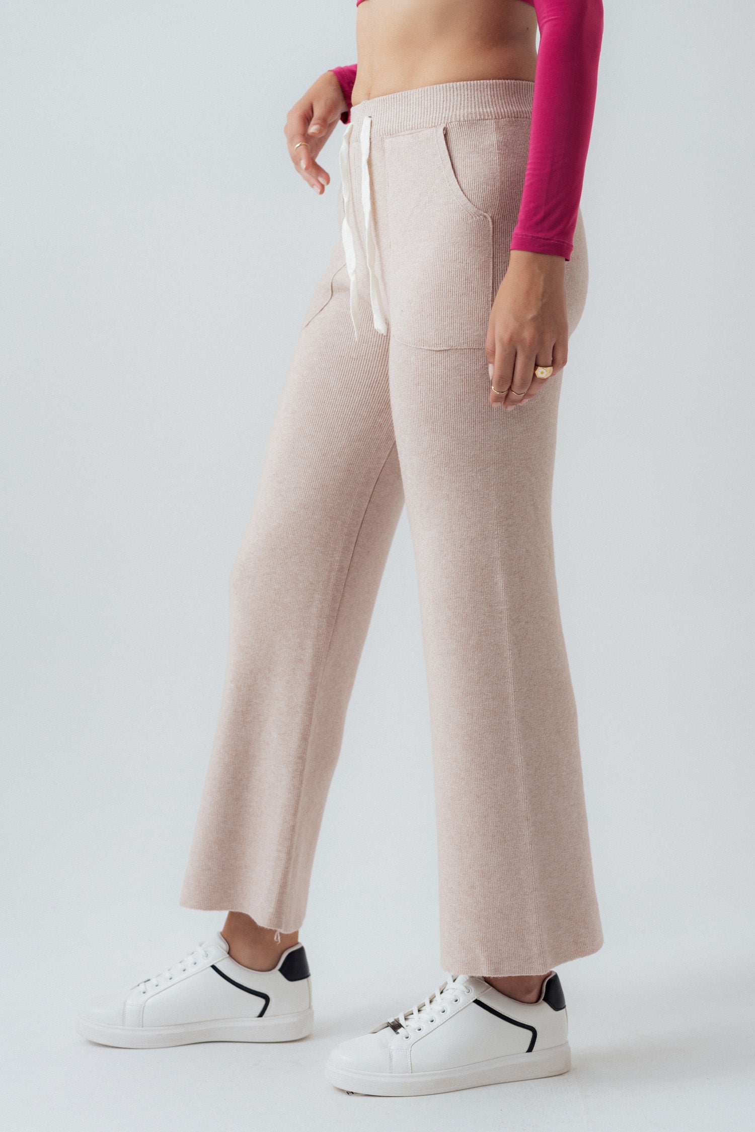 Beige Straight Fit Trousers - Hustle N Holla