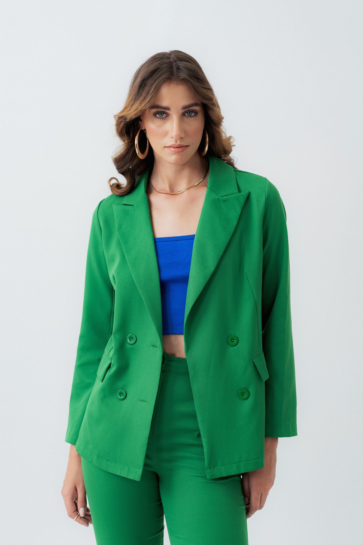 Green Silm Fit Tailored blazer - Hustle N Holla