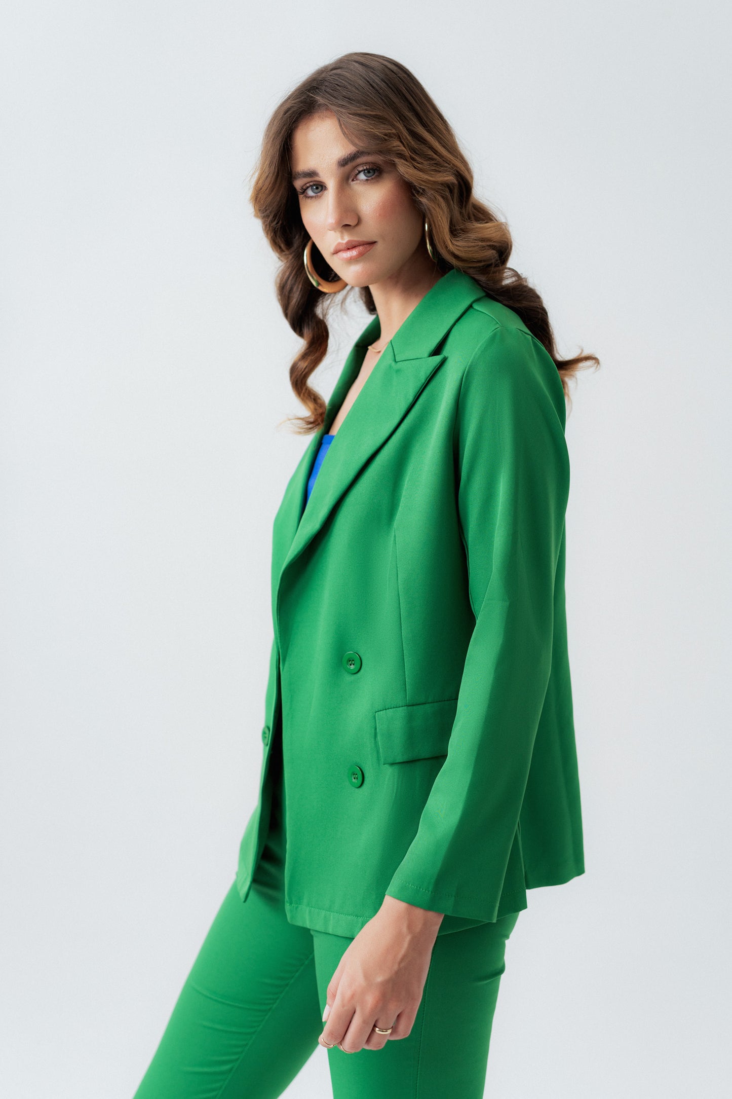 Green Silm Fit Tailored blazer - Hustle N Holla