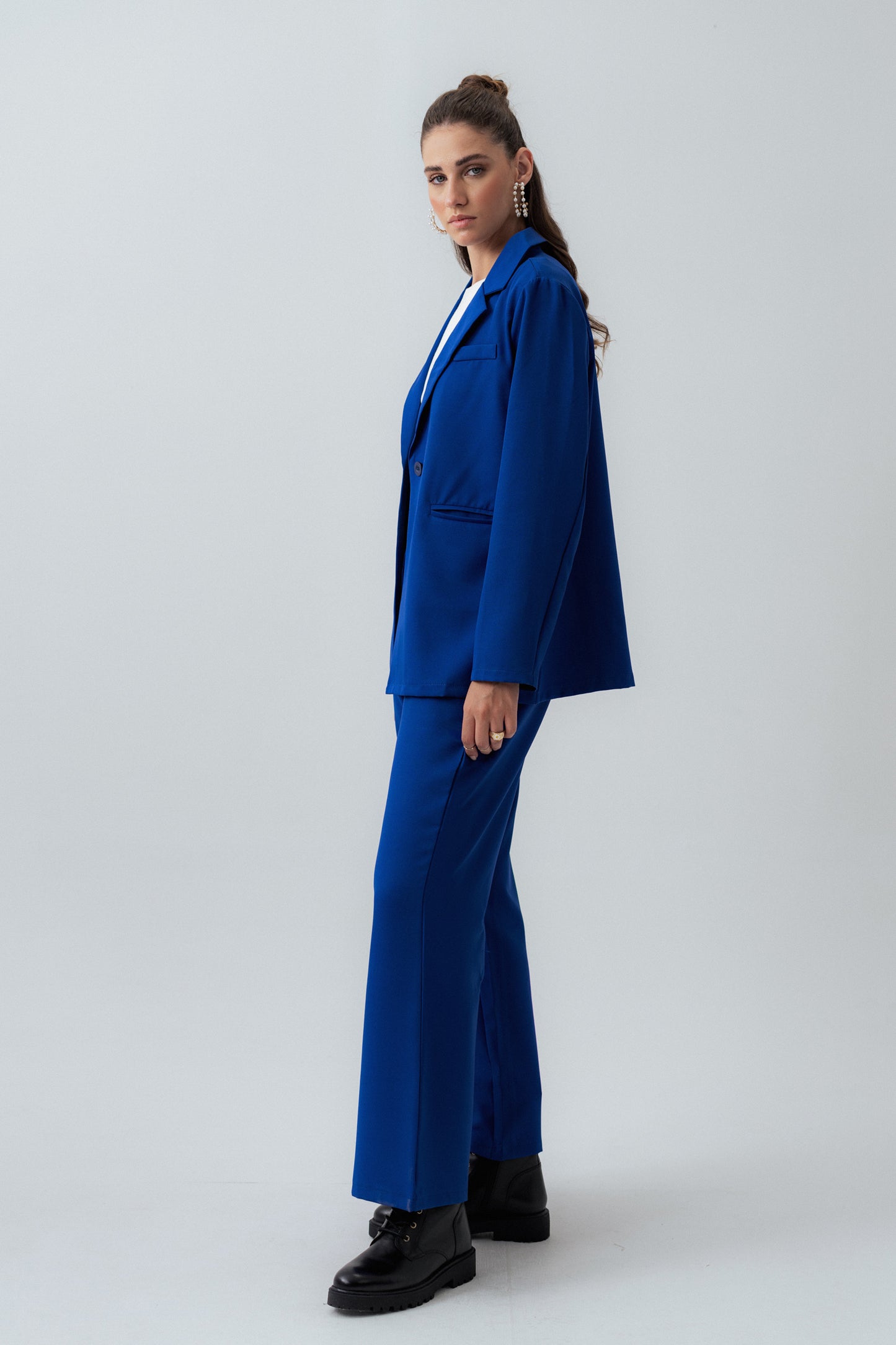 Electric Blue Relaxed Fit Tailored Blazer - Hustle N Holla