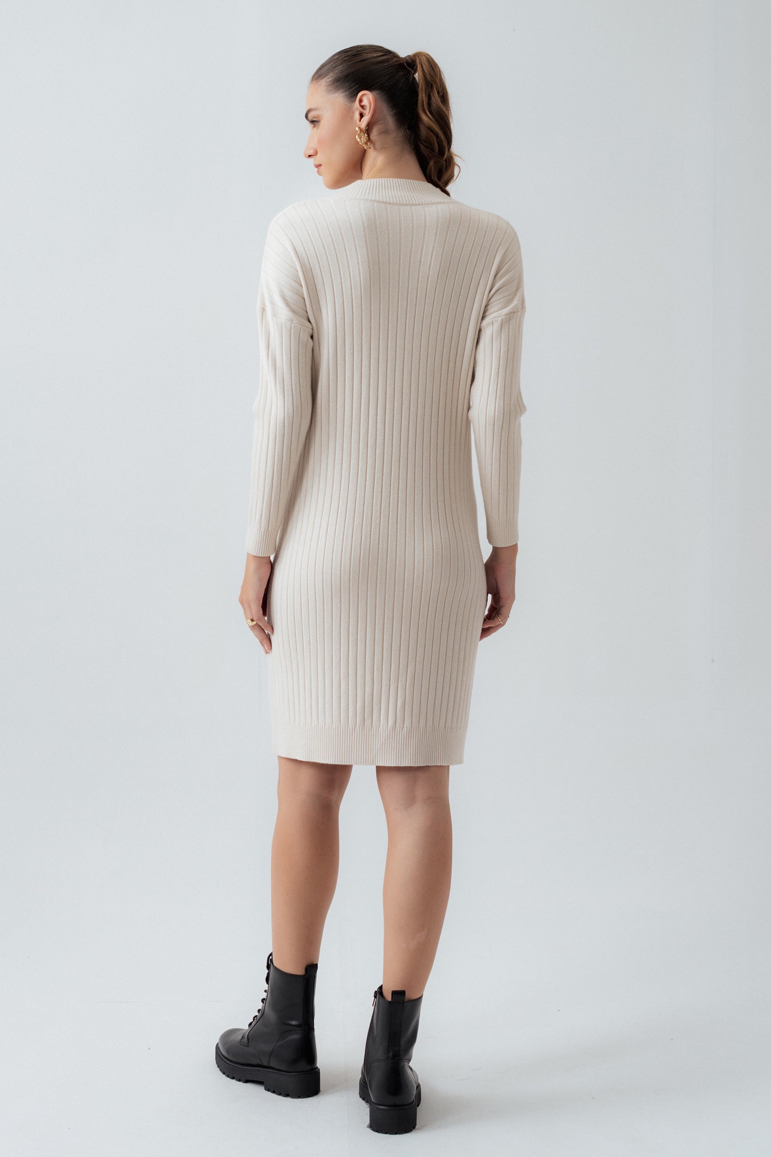 OFF White Wool Midi Dress - Hustle N Holla