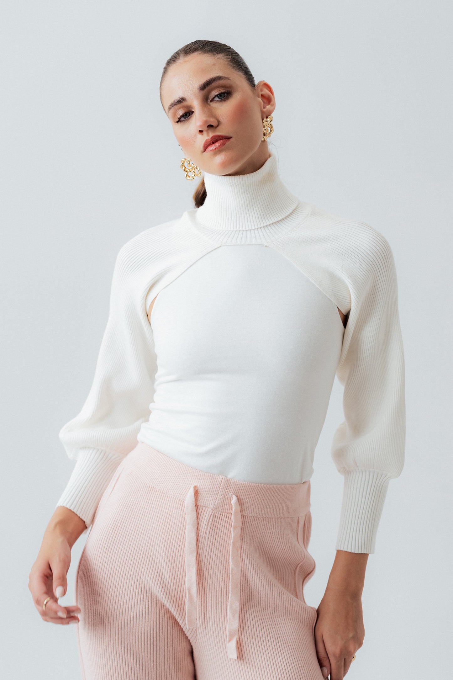 OFF White Puff Sleeves Sweater - Hustle N Holla