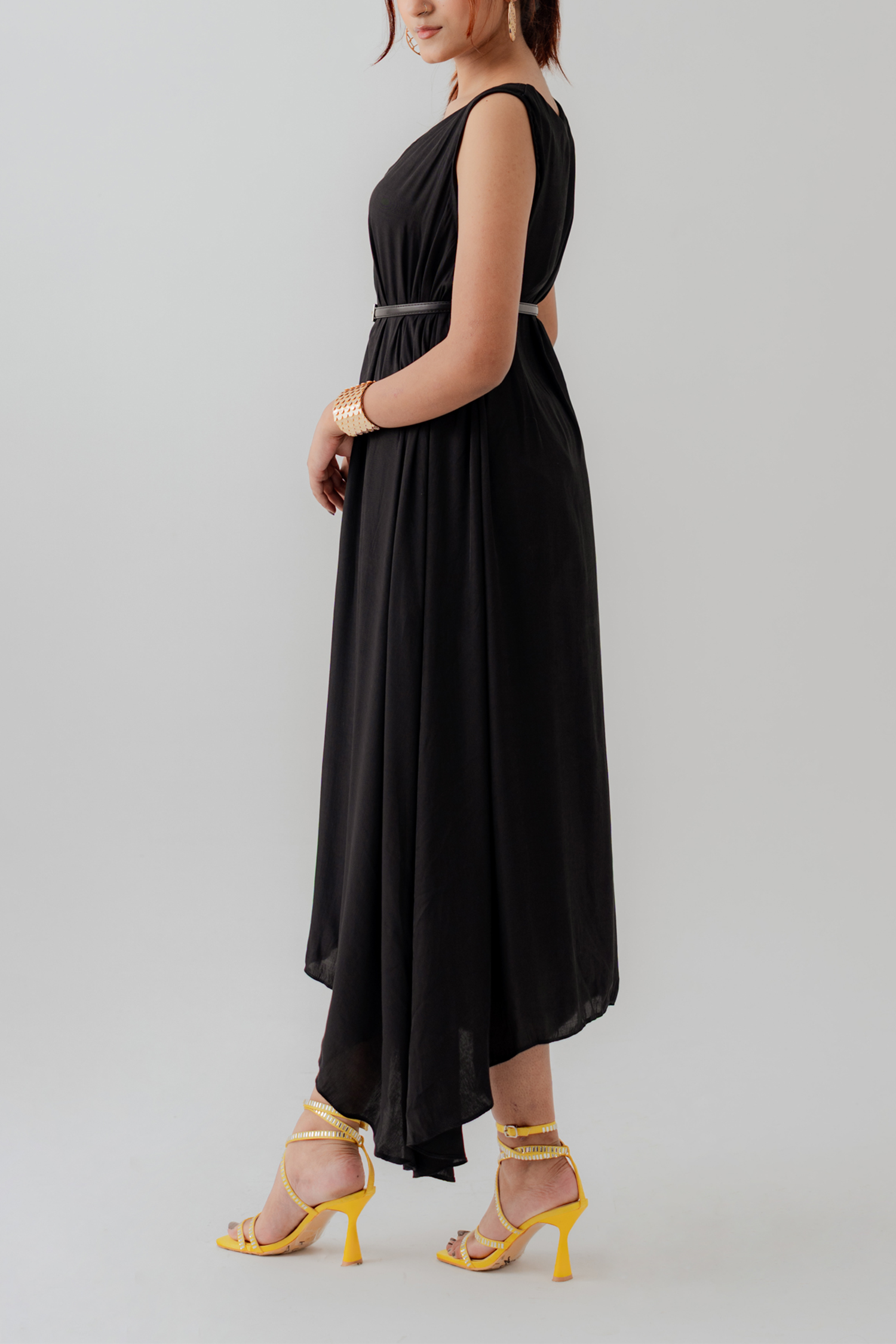 Black Silk Sleeveless Midi Dress - Hustle N Holla