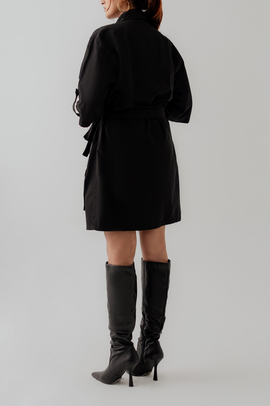 Black Canvas Midi Dress - Hustle N Holla