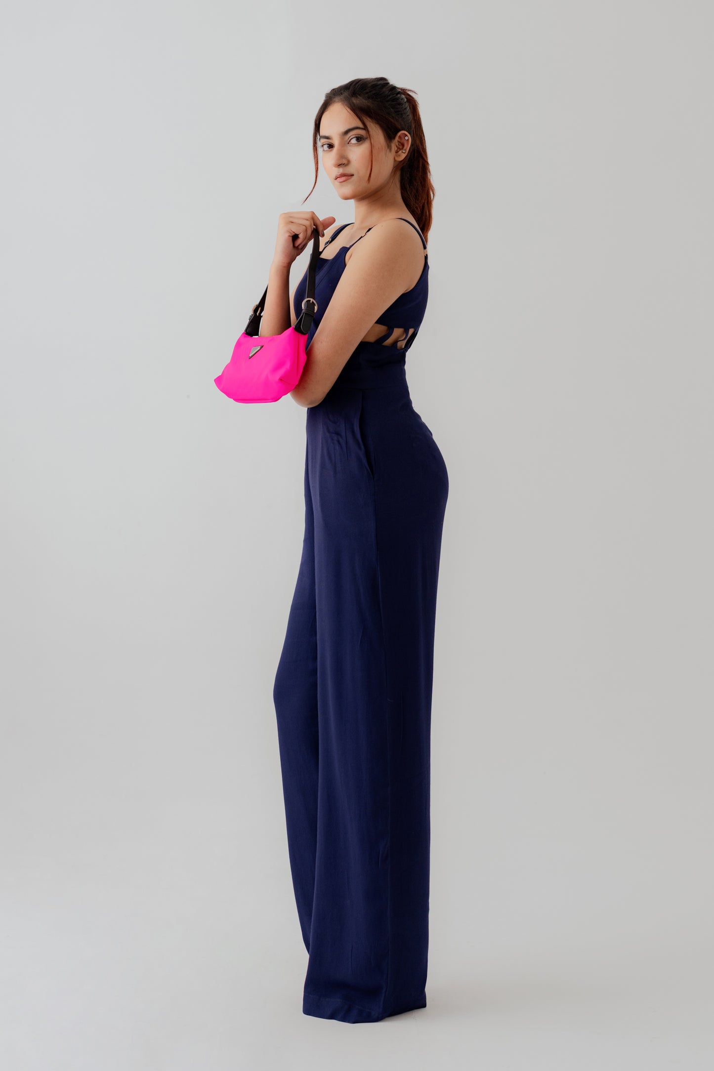 Navy Blue Slim Fit Jumpsuit - Hustle N Holla