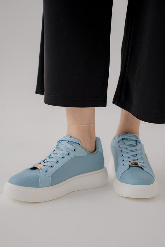 Ice Blue Low Top Sneakers - Hustle N Holla