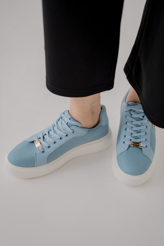 Ice Blue Low Top Sneakers - Hustle N Holla