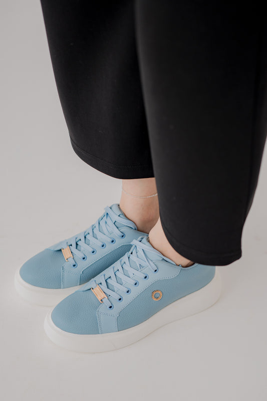 Ice Blue Low Top Sneakers - Hustle N Holla