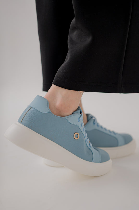 Ice Blue Low Top Sneakers - Hustle N Holla