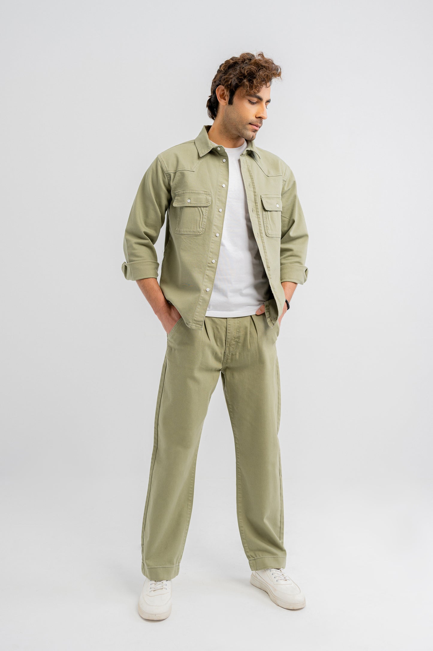 Khaki Green Straight Fit Jeans - Hustle N Holla